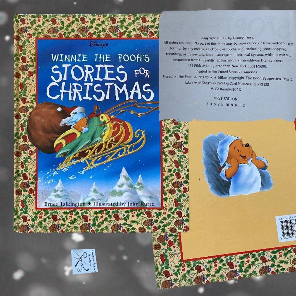 Disney Press 1996 Winnie the Pooh's Stories for Christmas Hardcover Book